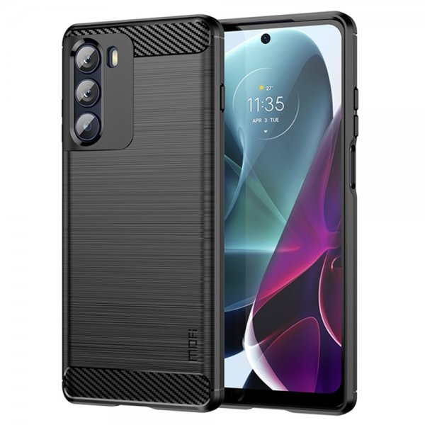 Mofi Motorola moto g200 5G Deksel Børstet Karbonfibertekstur Svart