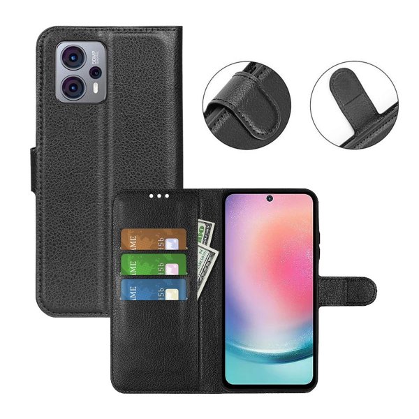 Motorola Moto G23 Etui med Stativ Svart