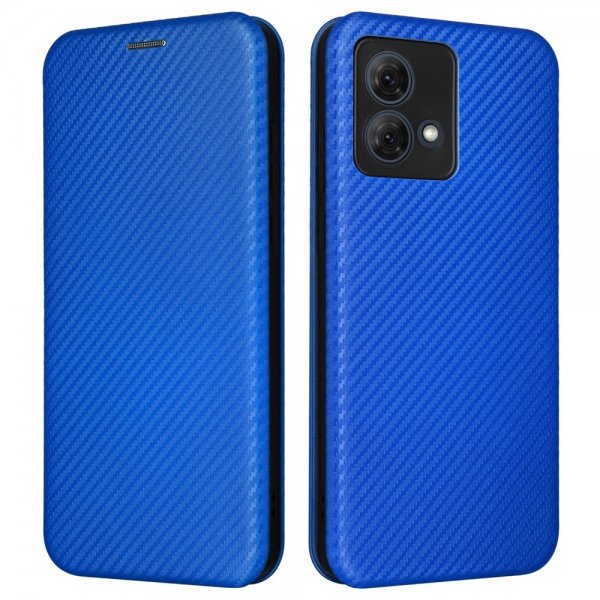 Motorola Moto G84 Etui Karbonfibertekstur Blå