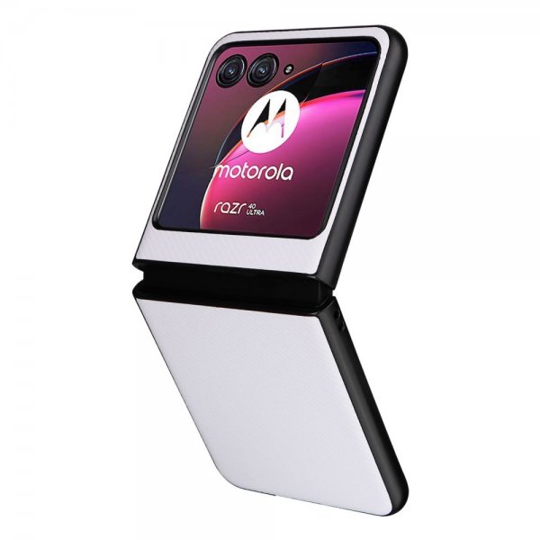 Motorola Razr 40 Ultra Deksel Karbonfibermønster Hvit