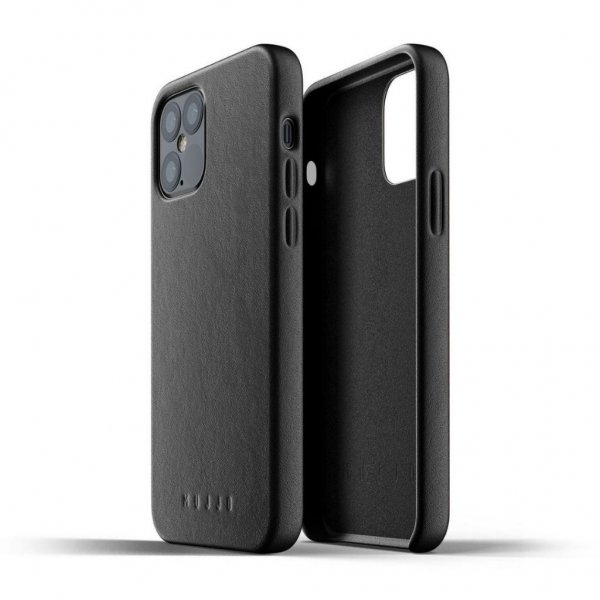 Mujjo iPhone 12/iPhone 12 Pro Deksel Full Leather Case Svart
