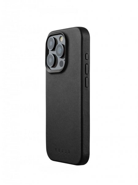 Mujjo iPhone 15 Pro Deksel Full Leather Case MagSafe Svart