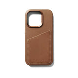 Mujjo iPhone 15 Pro Deksel Full Leather Wallet Case MagSafe Dark Tan