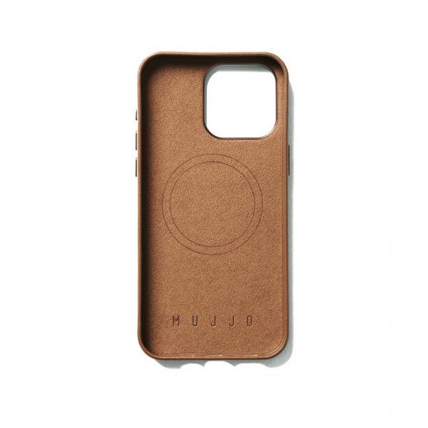 Mujjo iPhone 15 Pro Max Deksel Full Leather Case MagSafe Dark Tan
