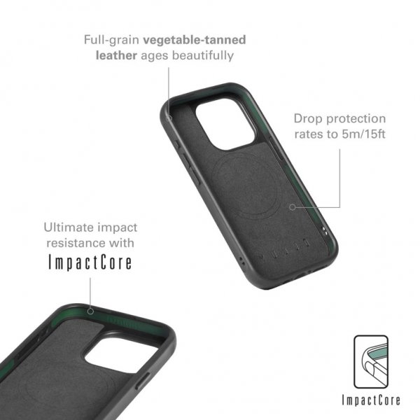 Mujjo iPhone 15 Pro Deksel Shield Case Svart