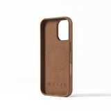 Mujjo iPhone 16 Deksel Full Leather Case Dark Tan