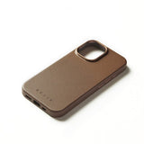 Mujjo iPhone 16 Deksel Full Leather Case Dark Tan