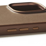 Mujjo iPhone 16 Deksel Full Leather Case Dark Tan