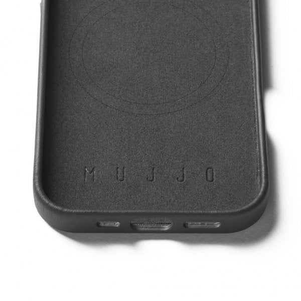 Mujjo iPhone 16 Pro Deksel Full Leather Case Svart