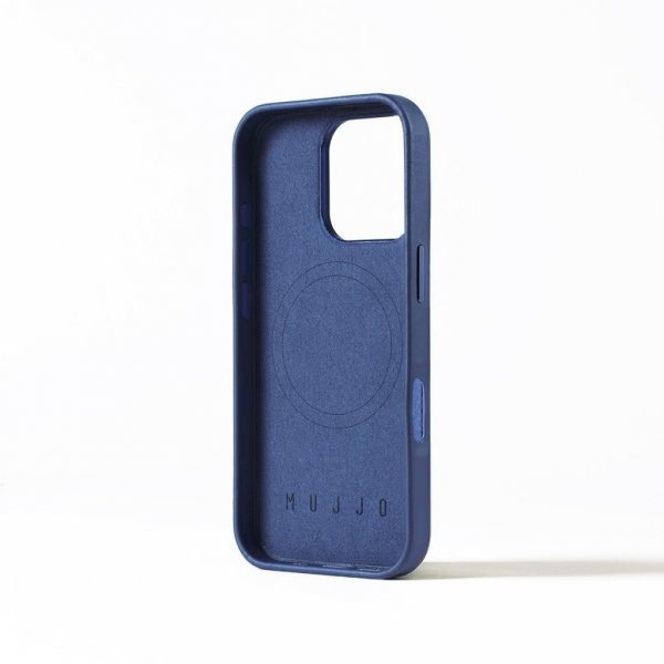 Mujjo iPhone 16 Pro Deksel Full Leather Case Monaco Blue