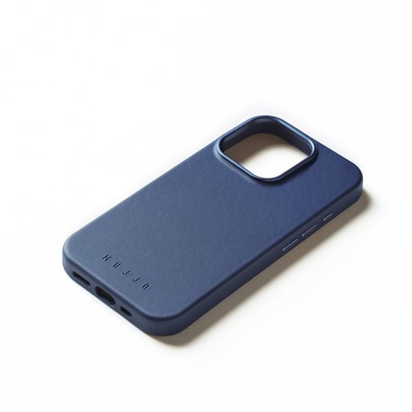Mujjo iPhone 16 Pro Deksel Full Leather Case Monaco Blue