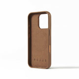 Mujjo iPhone 16 Pro Deksel Full Leather Case Dark Tan