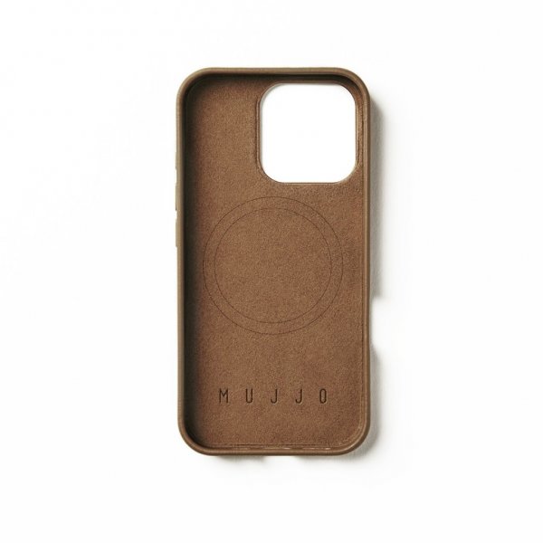 Mujjo iPhone 16 Pro Deksel Full Leather Case Dark Tan