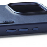 Mujjo iPhone 16 Pro Deksel Full Leather Wallet Case Monaco Blue