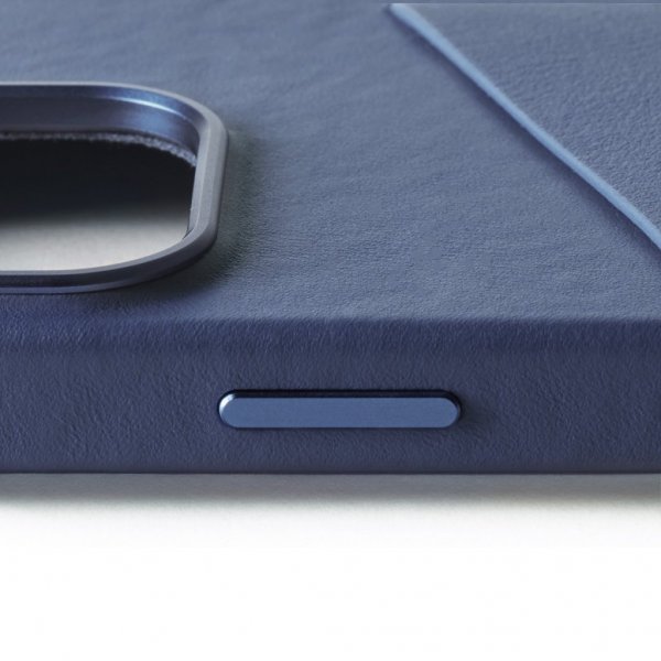 Mujjo iPhone 16 Pro Deksel Full Leather Wallet Case Monaco Blue