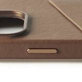 Mujjo iPhone 16 Pro Deksel Full Leather Wallet Case Dark Tan
