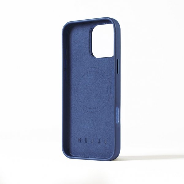 Mujjo iPhone 16 Pro Max Deksel Full Leather Case Monaco Blue