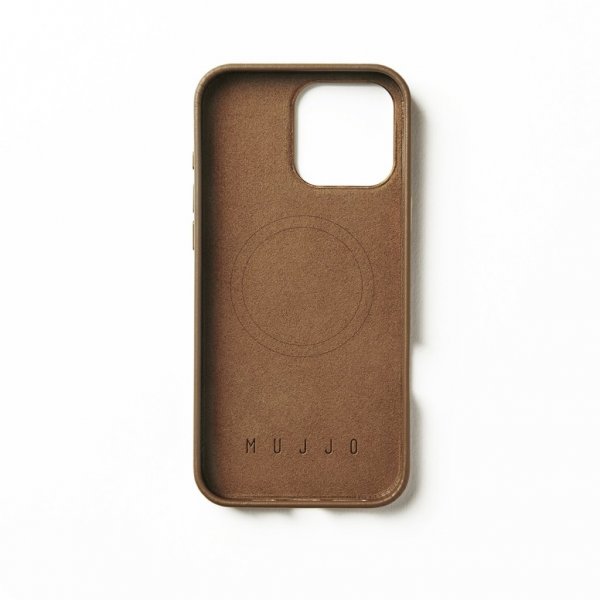 Mujjo iPhone 16 Pro Max Deksel Full Leather Case Dark Tan