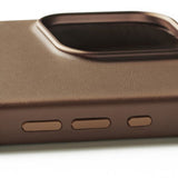 Mujjo iPhone 16 Pro Max Deksel Full Leather Case Dark Tan