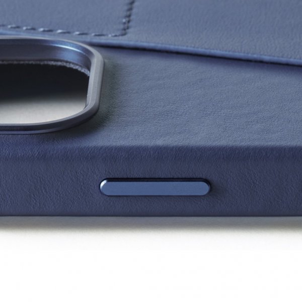 Mujjo iPhone 16 Pro Max Deksel Full Leather Wallet Case Monaco Blue