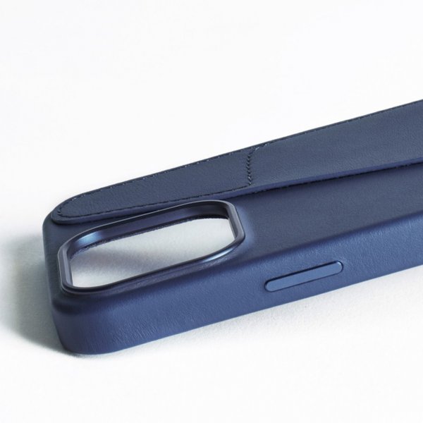 Mujjo iPhone 16 Pro Max Deksel Full Leather Wallet Case Monaco Blue