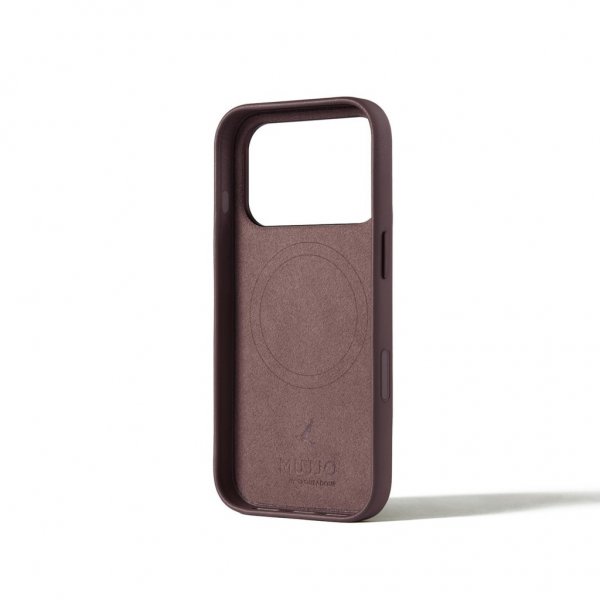 Mujjo iPhone 17 Pro Deksel Full Leather Case MagSafe Bronze Red