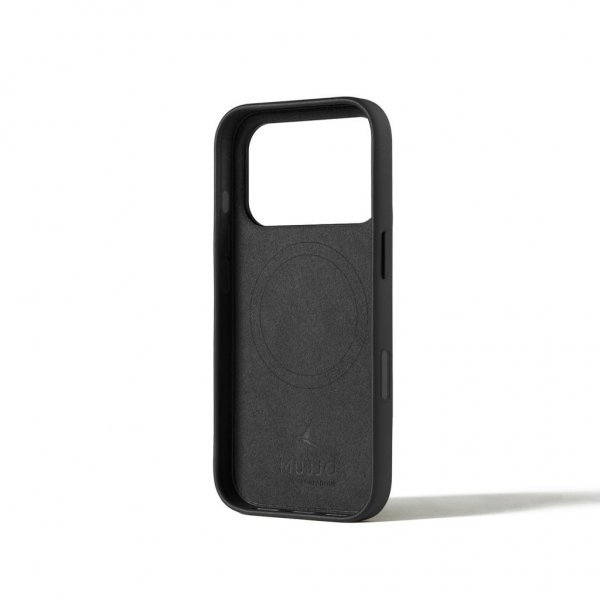 Mujjo iPhone 17 Pro Deksel Full Leather Wallet Case MagSafe Svart