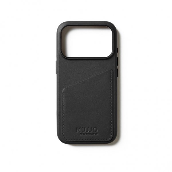 Mujjo iPhone 17 Pro Deksel Full Leather Wallet Case MagSafe Svart
