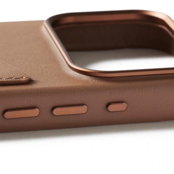 Mujjo iPhone 17 Pro Deksel Full Leather Wallet Case MagSafe Tan