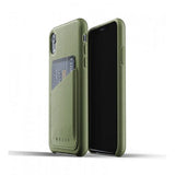 Mujjo iPhone Xr Deksel Full Leather Wallet Case Olive