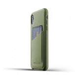 Mujjo iPhone Xr Deksel Full Leather Wallet Case Olive