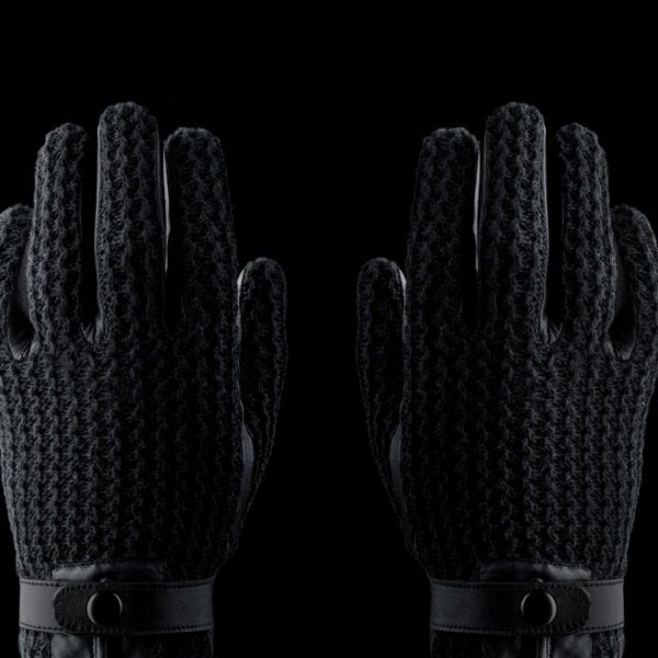 Mujjo Leather Crochet Touchscreen Gloves Size 9