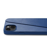 Mujjo iPhone 14 Plus Deksel Full Leather Wallet Case Monaco Blue