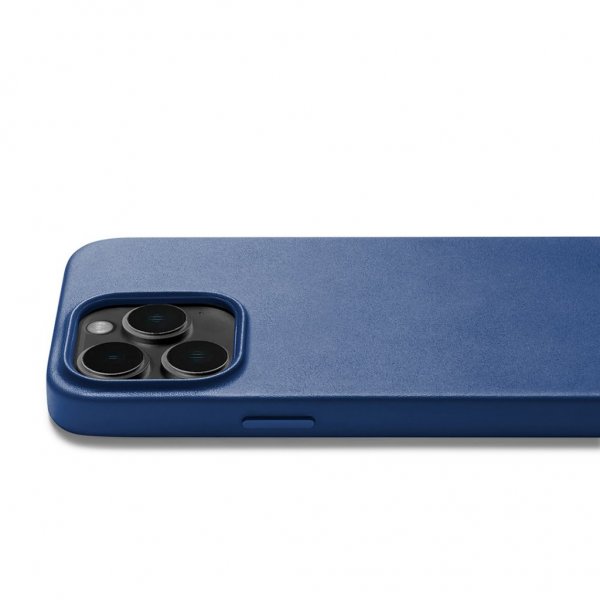 Mujjo iPhone 14 Pro Deksel Full Leather Case MagSafe Monaco Blue