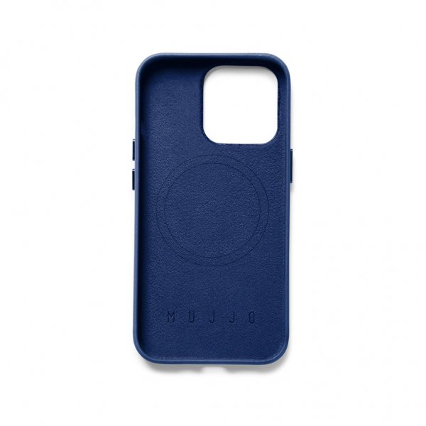 Mujjo iPhone 14 Pro Deksel Full Leather Case MagSafe Monaco Blue