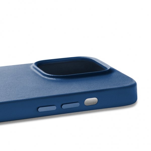 Mujjo iPhone 14 Pro Deksel Full Leather Case MagSafe Monaco Blue