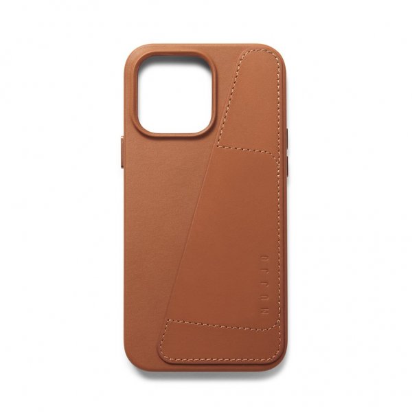 Mujjo iPhone 14 Pro Max Deksel Full Leather Wallet Case Tan