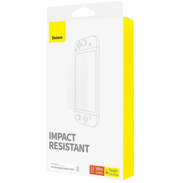 Baseus Nintendo Switch Glasskjerm beskyttelse med installasjonsramme 2-pack