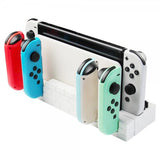 Nintendo Switch laderstasjon for Joy Cons med spilloppbevaring hvit
