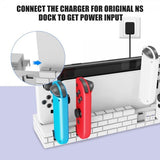 Nintendo Switch laderstasjon for Joy Cons med spilloppbevaring hvit