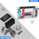 Nintendo Switch laderstasjon for Joy Cons med spilloppbevaring hvit