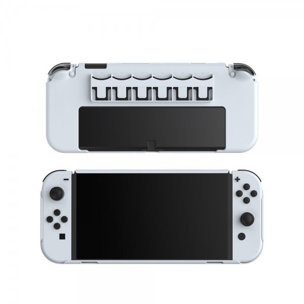 Dobe Nintendo Switch etui med stativ og 6 spillplasser hvit