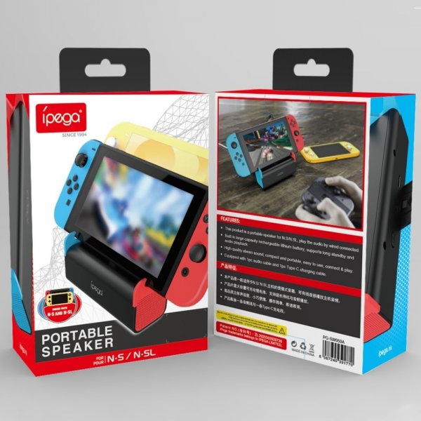 Ipega Nintendo Switch/Switch Lite høyttaler med innebygd stativ