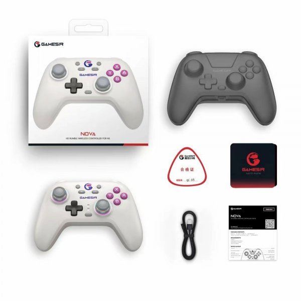 GameSir Nova HD Rumble Game Controller 2.4G Retro Hvit
