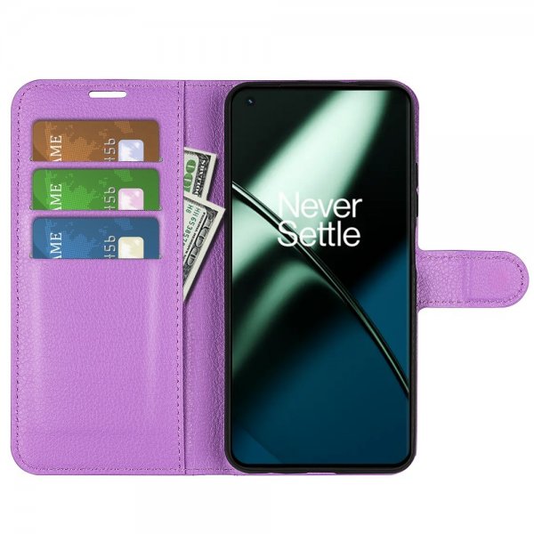 OnePlus 11 Etui Litchi Lilla