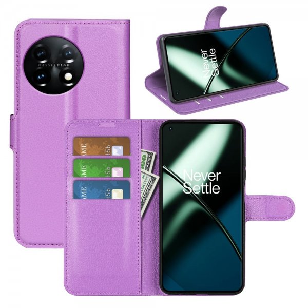 OnePlus 11 Etui Litchi Lilla