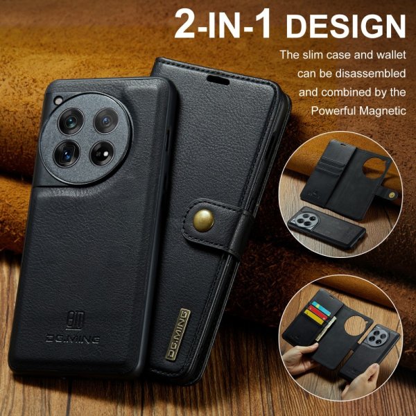 Dg.Ming OnePlus 12 Etui Avtagbart Deksel Svart
