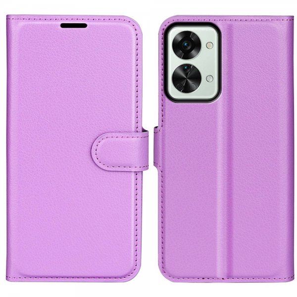 OnePlus Nord 2T Etui Litchi Lilla