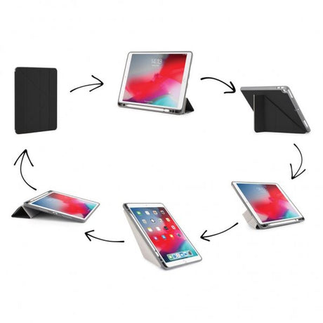Pipetto iPad Air 2019 (gen 3) Origami Veske Penneavdeling Svart