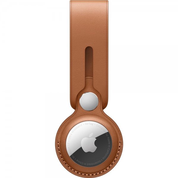 Apple Original AirTag Holder Leather Loop Saddle Brun